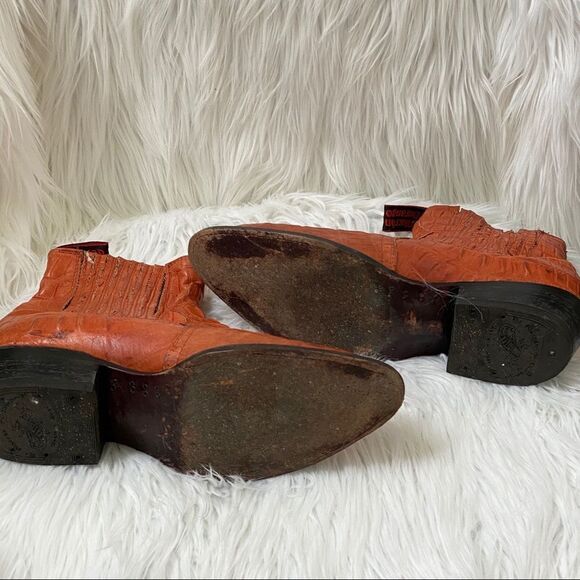 El Alacran De Durango western croco ankle boots 8 main image 7
